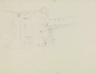 Ansicht vom Dom S. Lorenzo in Perugia av Carl Blechen