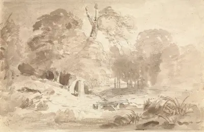 Rural Landscape in the Mark Brandenburg av Carl Blechen