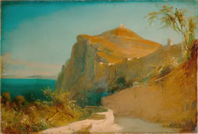 Tiberius rocks at Capri av Carl Blechen