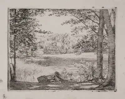 En skogsjö nära Hellebæk av Carl Bloch