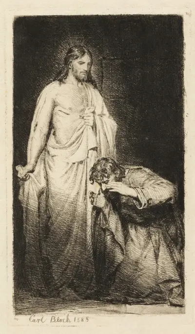Kristus och tvivlande Tomas av Carl Bloch