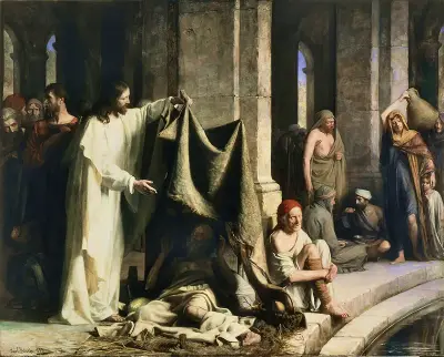 Christus heilt am Teich Bethesda von Carl Bloch