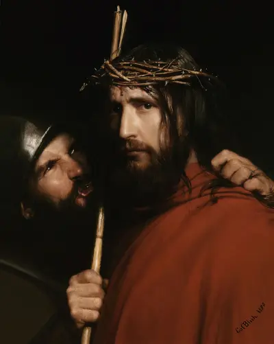 Kristus med hånfull soldat av Carl Bloch