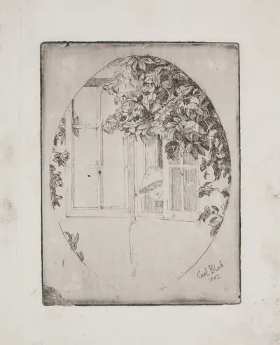 Das kleine Mädchen am offenen Fenster von Carl Bloch