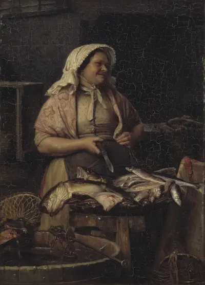 En kvinna som säljer fisk av Carl Bloch