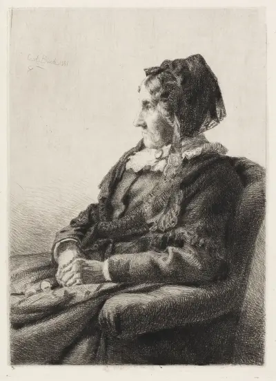 Porträtt av konstnärens mor, fru Ida Emilie Ulrikke Henriette Bloch, född Weitzmann av Carl Bloch