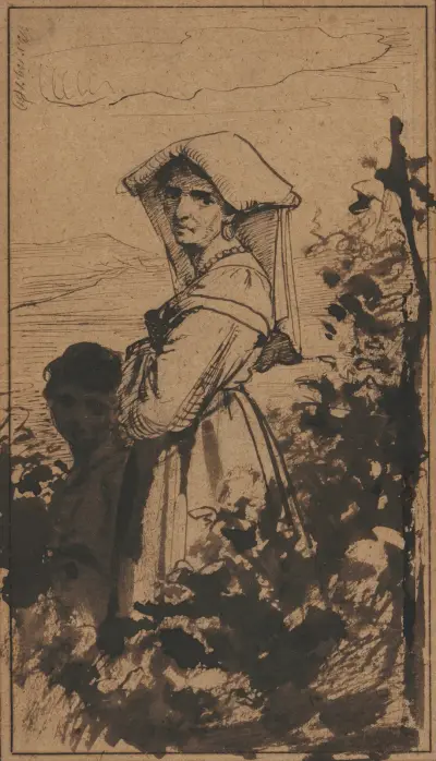 Standing Woman and Child (2nd half 1800s) av Carl Bloch