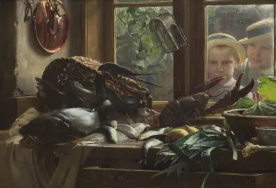 Still Life With Fish av Carl Bloch