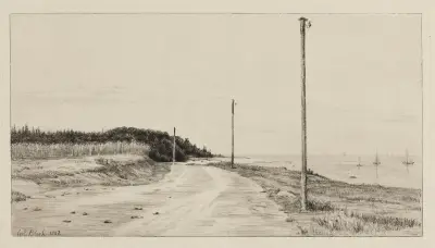 Strandvägen vid Hornbæksplantagen av Carl Bloch