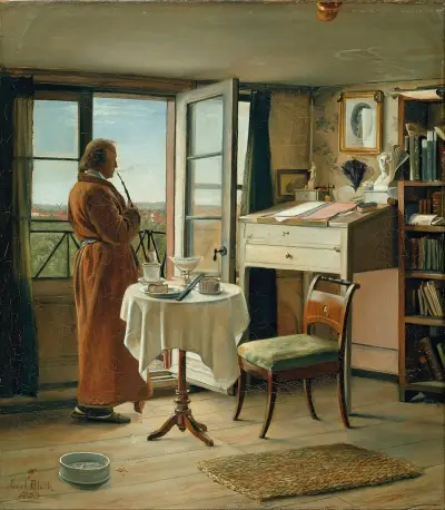 Der Schauspieler Kristian Mantzius in seinem Arbeitszimmer von Carl Bloch