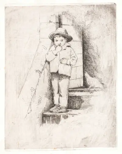 Der Junge auf der Treppe von Carl Bloch