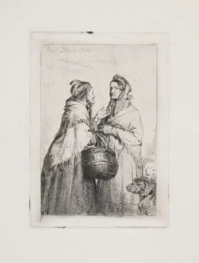 Schwatzende Frauen von Carl Bloch