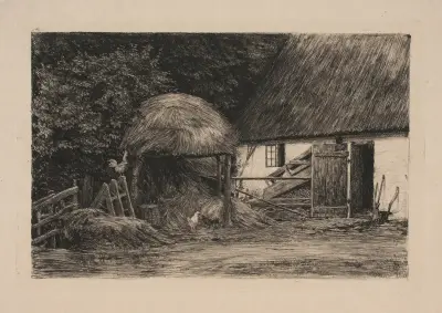 Am Bauernhaus von Carl Bloch