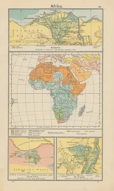 Afrika; befolkningskarta av Carl Diercke