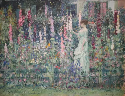 Hollyhocks (by 1911) av Frederick Carl Frieseke