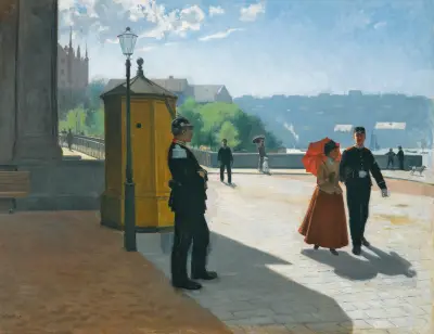 Soldiers Outside The Nationalmuseum, Stockholm av Carl Hedelin