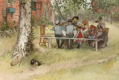 Frukost under stora björken av Carl Larsson