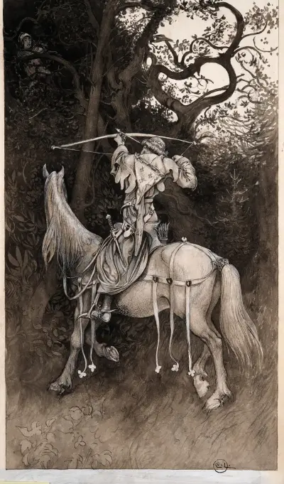 Illustration till Singoalla, 1894 – nr 3 av Carl Larsson