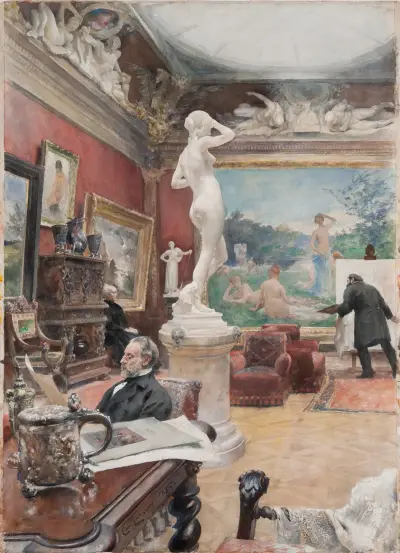 Interiör från Fürstenbergska galleriet av Carl Larsson