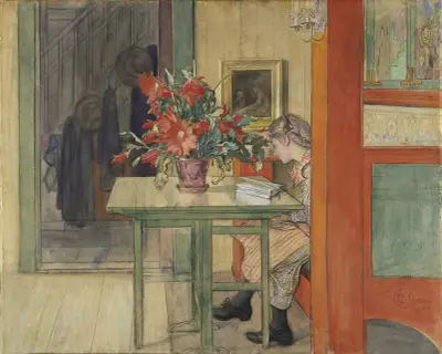 Lisbeth läser av Carl Larsson