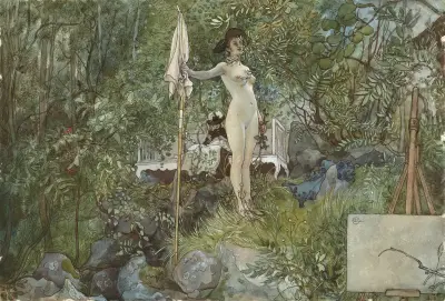 Utomhusateljé av Carl Larsson