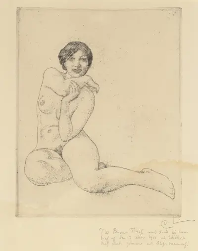 Sittande modell av Carl Larsson