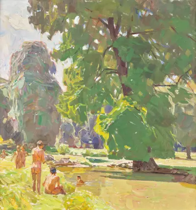 Från Wiener Prater II Sommardag av Carl Moll