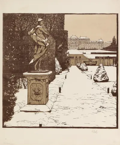 Belvederegarten im Winter av Carl Moll