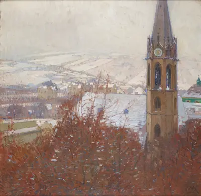 Heiligenstadt i snö av Carl Moll