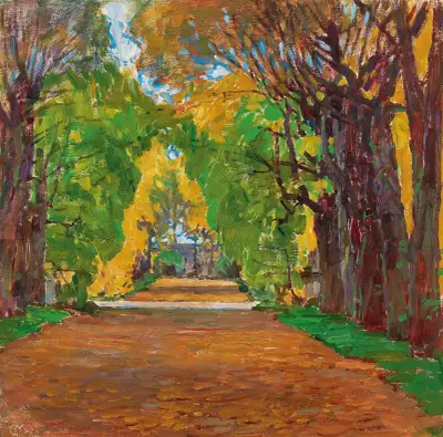 Motiv aus dem Schloßpark in Jevisovice av Carl Moll