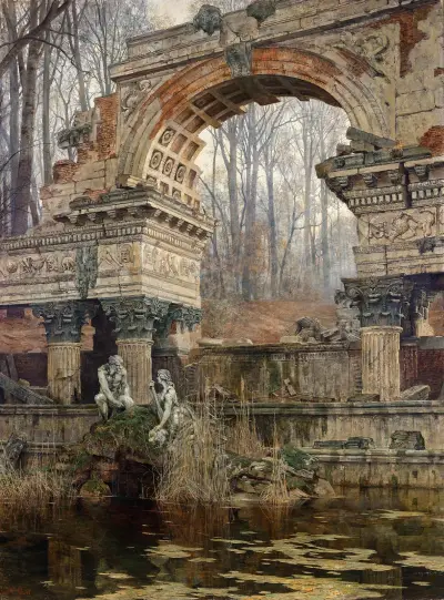 Die römische Ruine in Schönbrunn von Carl Moll
