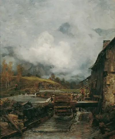 Vattenkvarn i Goisern (efter Emil Jakob Schindler) av Carl Moll