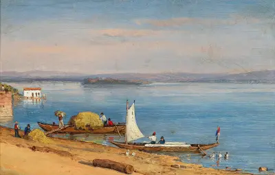 Utsikt över Rüdesheim am Rhein av Carl Morgenstern