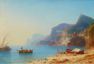 Utsikt över Villafranca (Villefranche-sur-Mer) nära Nice av Carl Morgenstern
