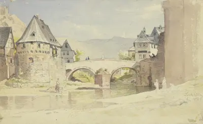 Die abgegangene Steinerne Brücke von 1556 über die Wisper in Lorch im Rheingau av Carl Morgenstern