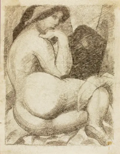 Leżąca kobieca naga studium, Carl Newman