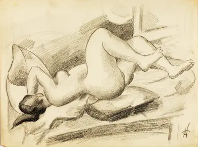 Reclining Female Nude VI av Carl Newman