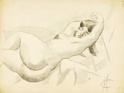 Reclining Female Nude VII av Carl Newman