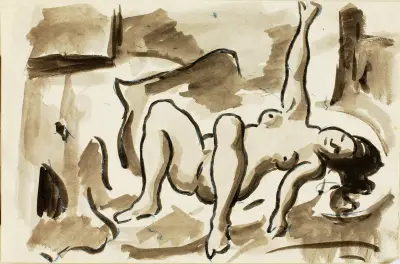 Liggande nakenstudie av Carl Newman