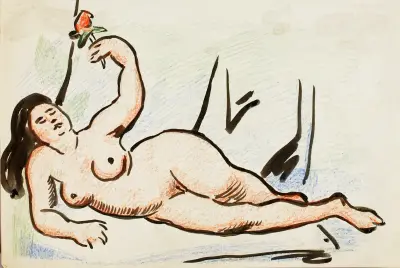 Liggande nakenstudie av Carl Newman