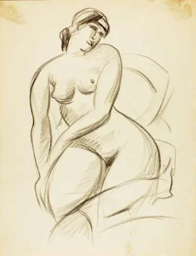 Sitzende weibliche Aktstudie, 1991 – Nr. 2 von Carl Newman