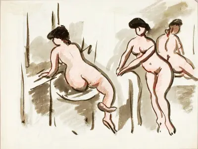 Drei weibliche Aktstudien, 1990 von Carl Newman