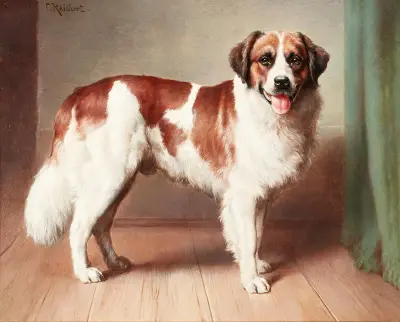 Porträt eines Bernhardiners von Carl Reichert