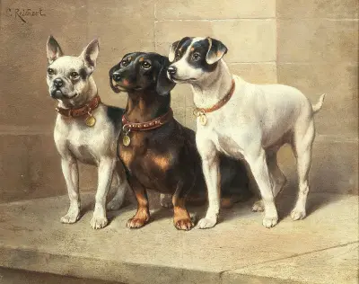 Tre vaksamma hundar av Carl Reichert