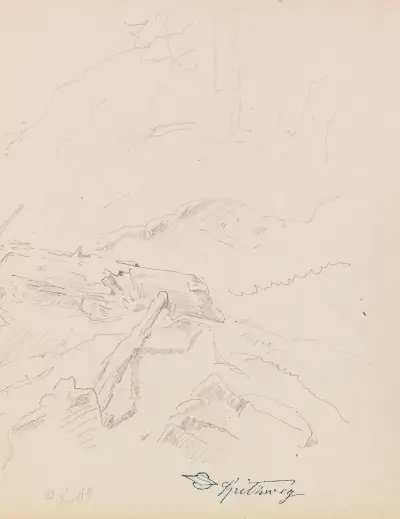 Omkullvält vädergran av Carl Spitzweg