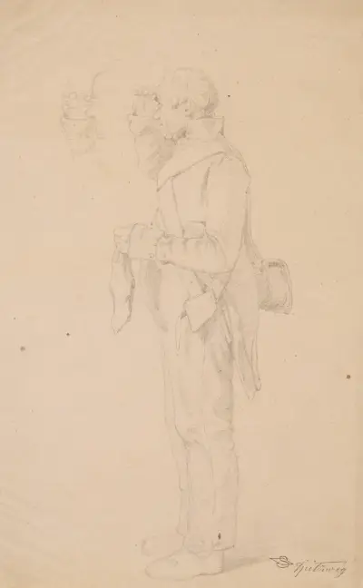 Soldat som blickar ut i fjärran av Carl Spitzweg
