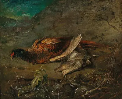 Stilleben med fasan och snäppa av Carl Spitzweg