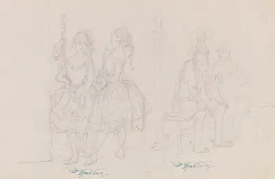Dansare bakom kulisserna av Carl Spitzweg