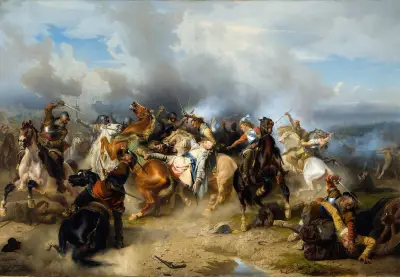 Death of King Gustav II Adolf of Sweden at the Battle of Lützen av Carl Wahlbom