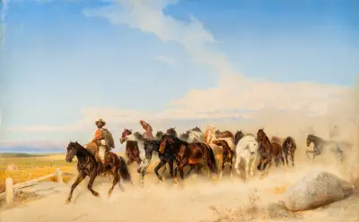 Horses at the Campagna av Carl Wahlbom